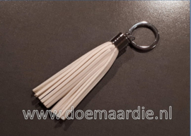 Tassel, sleutelhanger, met kwastje, wit