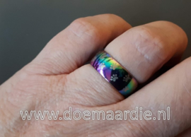 RVS ring multicollor (fuel) met hondenpootjes