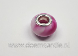 Gewolkte kraal, fuchsia, gat 4,9 mm