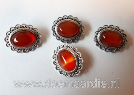 Klassieke schuifkraal Agate, rood/bruine tinten