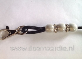 Rondel met strass, doorzichtig, gat 5 mm