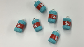 Bolletje wol hanger, blauw
