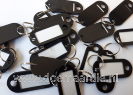 Labels, sleutelhangers, per 10, zwart