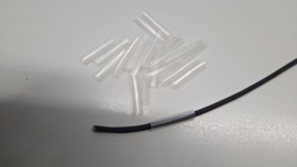 Nestels plastic, krimpkous, koordeind doorzichtig, ong 19/20 stuks