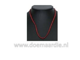 Veterkoord met verstelbare sluiting, rood. 25 cm, totaal 50 cm