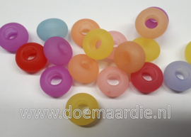 Kralen ovaal, satin, mix, ong 10 stuks, gat 5,8 mm