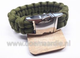 Paracord bracelet, groen, pols omtrek 15 cm