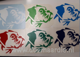 Boxer sticker, verschillende kleuren.