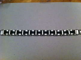 Brede edelstaal armband met rubber