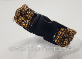 Paracord bracelet met zwarte sluiting, 16 cm pols