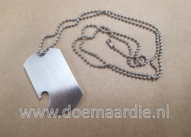 Ketting met dog tag flesopener, silver