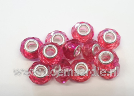 Facet, fuchsia roze, gat 5 mm