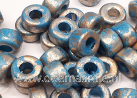 Grieks keramiek, Aquamarine blue gold spot, gat ong 4,0 mm