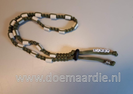 Keramiek teken halsband met naam, origineel paracord type 1