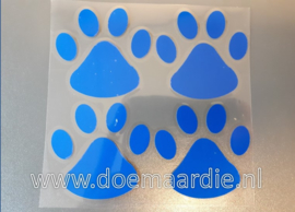 Sticker met 4 pootjes, verschillende kleuren.