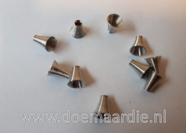 Cord end,  oud zilver. per 10