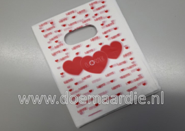 Plastic cadeau tasje, love. 13 bij 17,5 cm per ong 100