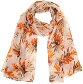 Sjaaltje, leaves, 180 bij 70 cm