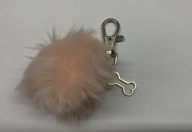 Hondenpoot fluffy, roze, met botje