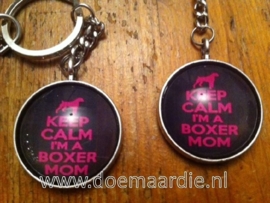 Sleutelhanger "keep calm I'm a boxer mom"