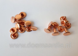 Holniet, rose goud, 10 mm bij 10. Per10 of 100 paar