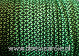 Paracord 225, neon green black diamond, vanaf 29 cent per meter.