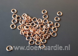 Montage ringetje, rose goud. binnenmaat 2 mm (+/- 350 stuks)