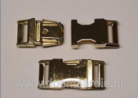 Buckle gold metal, klikgesp, doorvoer 20 mm