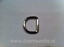 D ring gelast zilverkleurig, 14 mm x 2,4 mm