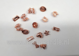 Mix rose gouden schuifkraaltjes. 15 stuk