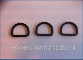 D ring mat zwart, 20 mm x 3,00. ook per 50