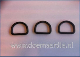 D ring mat zwart, 10 mm x 2,5 mm