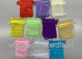 Organza zakje, per 50, mix kleuren