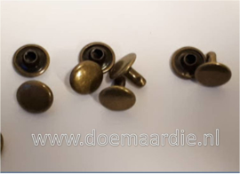 Holniet, antiek messing (lijkt op brons) , 12 mm bij 11