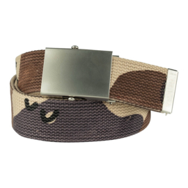 Tropenkoppel riem, 6 kleuren dessert camo, chroom gesp