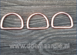 D ring gelast rose goud, 40 mm 5 mm