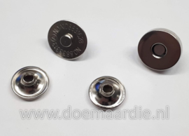 Magnetische drukknoop, gun metal, 14 mm