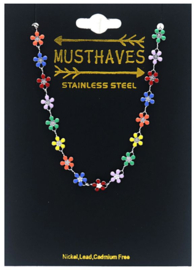 RVS verstelbare armband met bloemen