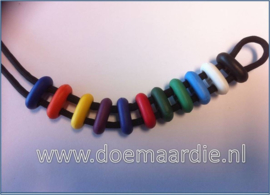 Koordstopper, 2 gaten, ovaal, roze.