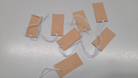 Prijs label, bruin.  (100) 35 bij 18 mm