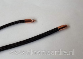 Metalen koord eind met oogje. rose gold,  4,5 mm. Per 10