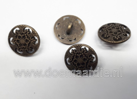 Concho fantasie, bronskleur, antiek messing, 15 mm