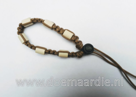 Keramiek armbandje met schuifstoppertje. 18/21 cm, origineel paracord type 1