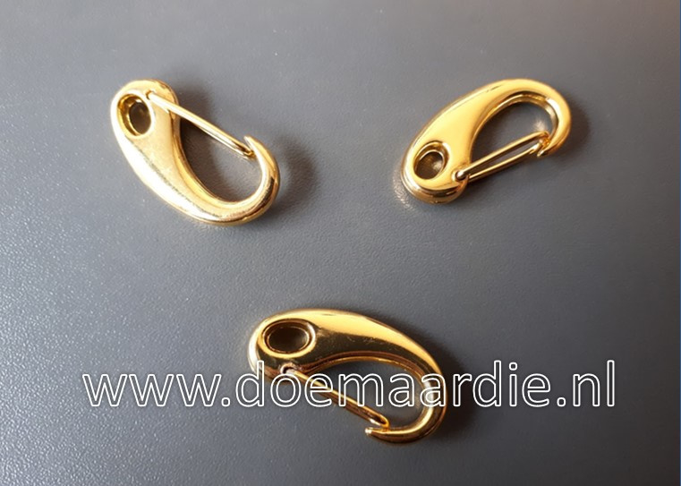 Metalen clipsluiting- musketonhaak, gold, 32 mm