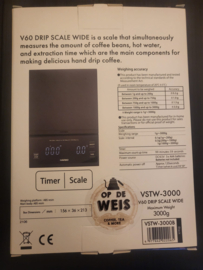 Hario Scale V60 Drip Scale New with Timer, VSTW-3000-B