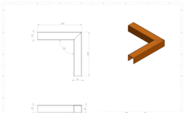 Cortenstaal Overzet Profiel Buitenhoek a 300x300x50  (x54)