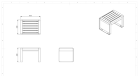 Cortenstaal tuinbank 'Artha' 600x440x430 mm