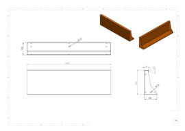 Cortenstaal keerwand 1000x50x300 mm