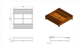 Aluminium plantenbank 'Acorus' 2073x2000x450 mm