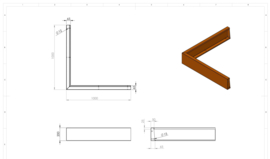 Cortenstaal keerwand buitenhoek 1000x1000x200 mm